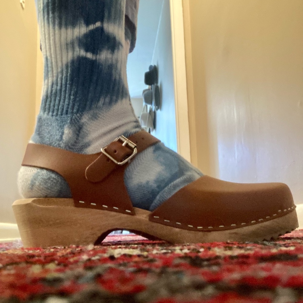 MIA Cognac Brown Leather Clog Mules - Picture 12 of 15